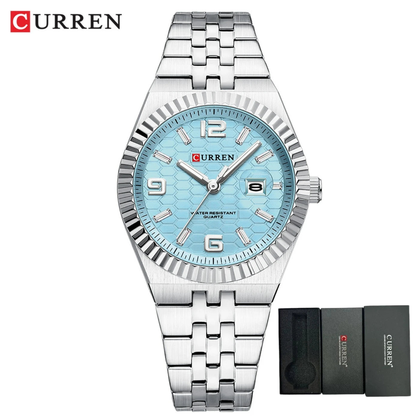 CURREN Women's Watch Analog Quartz Waterproof Ladies Wrist Watches with Date Dainty Fashion Luxury Stainless Steel Watch