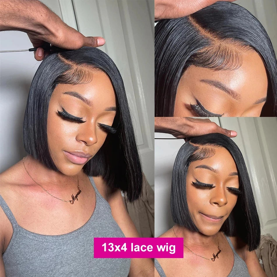 Short Bob Wigs Human Hair 13x6 Bone Straight HD Lace Front Wig 4x4 5x5 Lace Closure Wig Human Hair Wigs For Woman Natural Hair