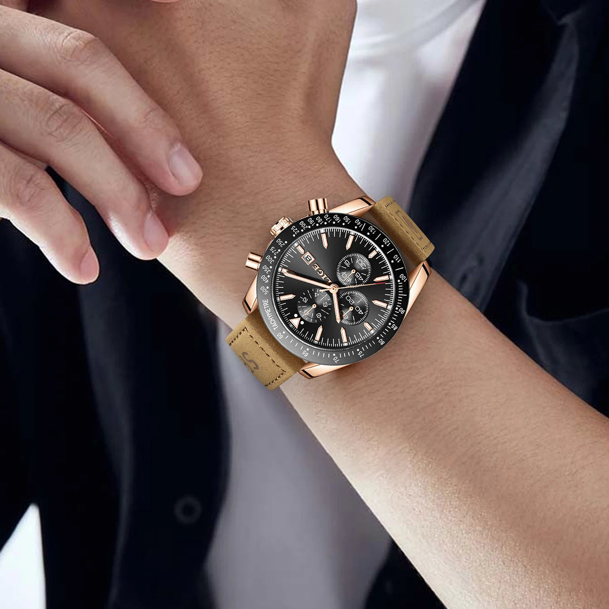 LIGE Retro Fashion Outdoor Quartz Man Watch Military Classic Clocks Casual Sports Leather Belt Waterproof Auto Date Watches Male