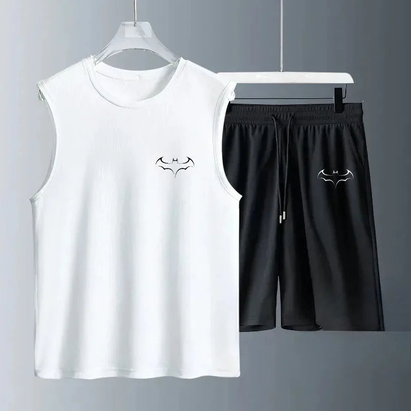Men's Tank Top Sets 2026 Summer Quick drying jogging suit sweatshirt set seaside beach running Breathable oversize sports
