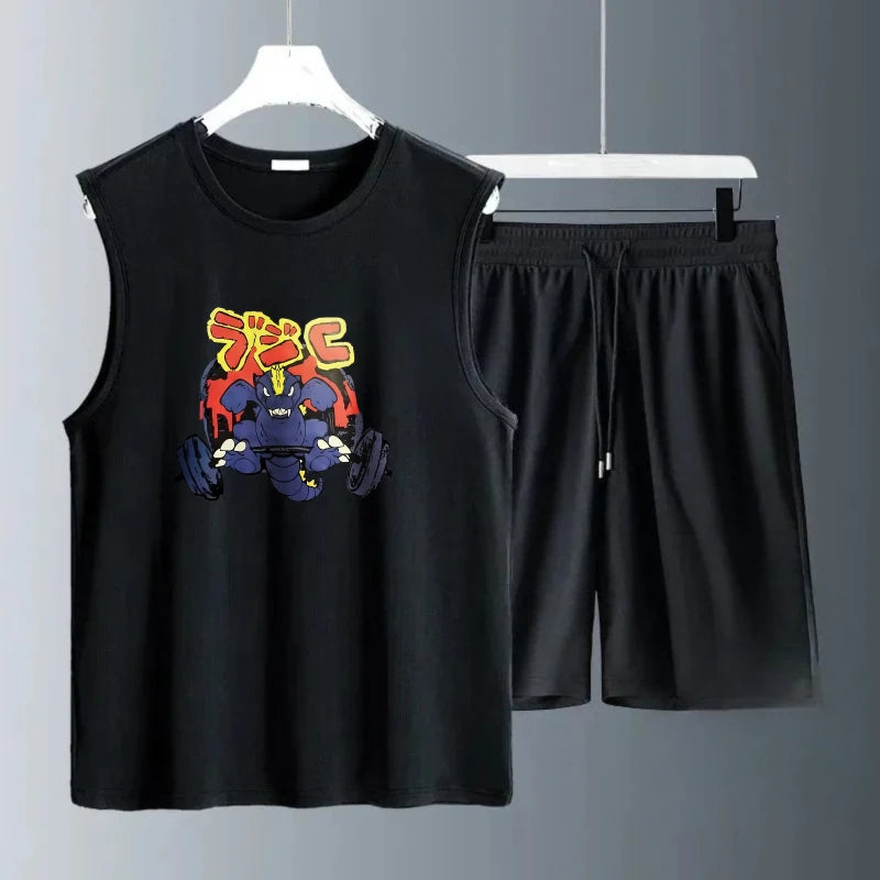 Men's Tank Top Sets 2026 Summer Quick drying Breathable seaside crewneck Sportswear Old money man oversize running beach