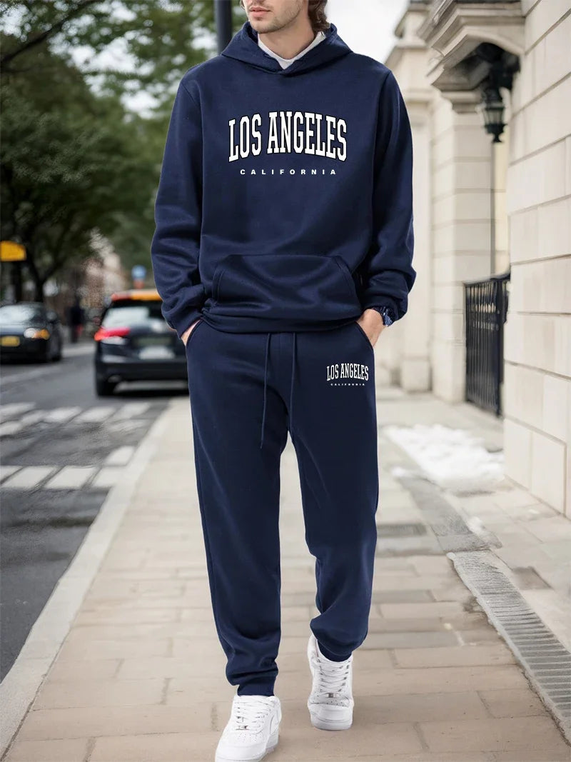 Spring Fall Sportswear Mens Tracksuit Casual Hooded Sweatshirts Outdoors Sports Jogging Clothes Street Single Item Hoodies Pants