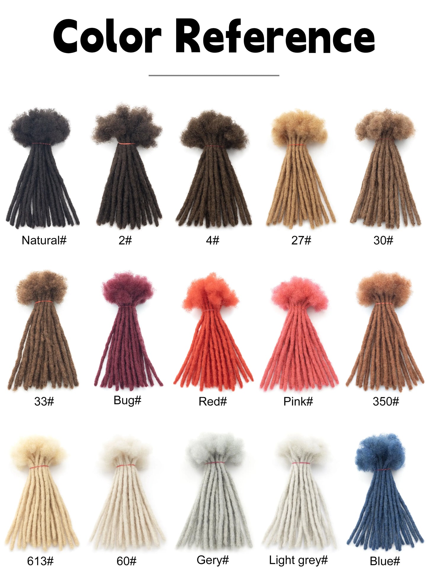 20strands/pack M4&30 Human Hair Dreadlocks Extensions Full Handmade 0.6 cm Thickness 100% Real Hair Locs Extensions for Kids