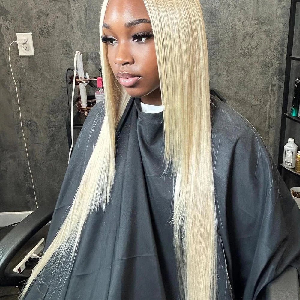 180/250 Density Ombre #613 Color 13x6 HD Transparent Lace Frontal Layered Wig Remy Brazilian Human Hair Pre Plucked Straight Wig