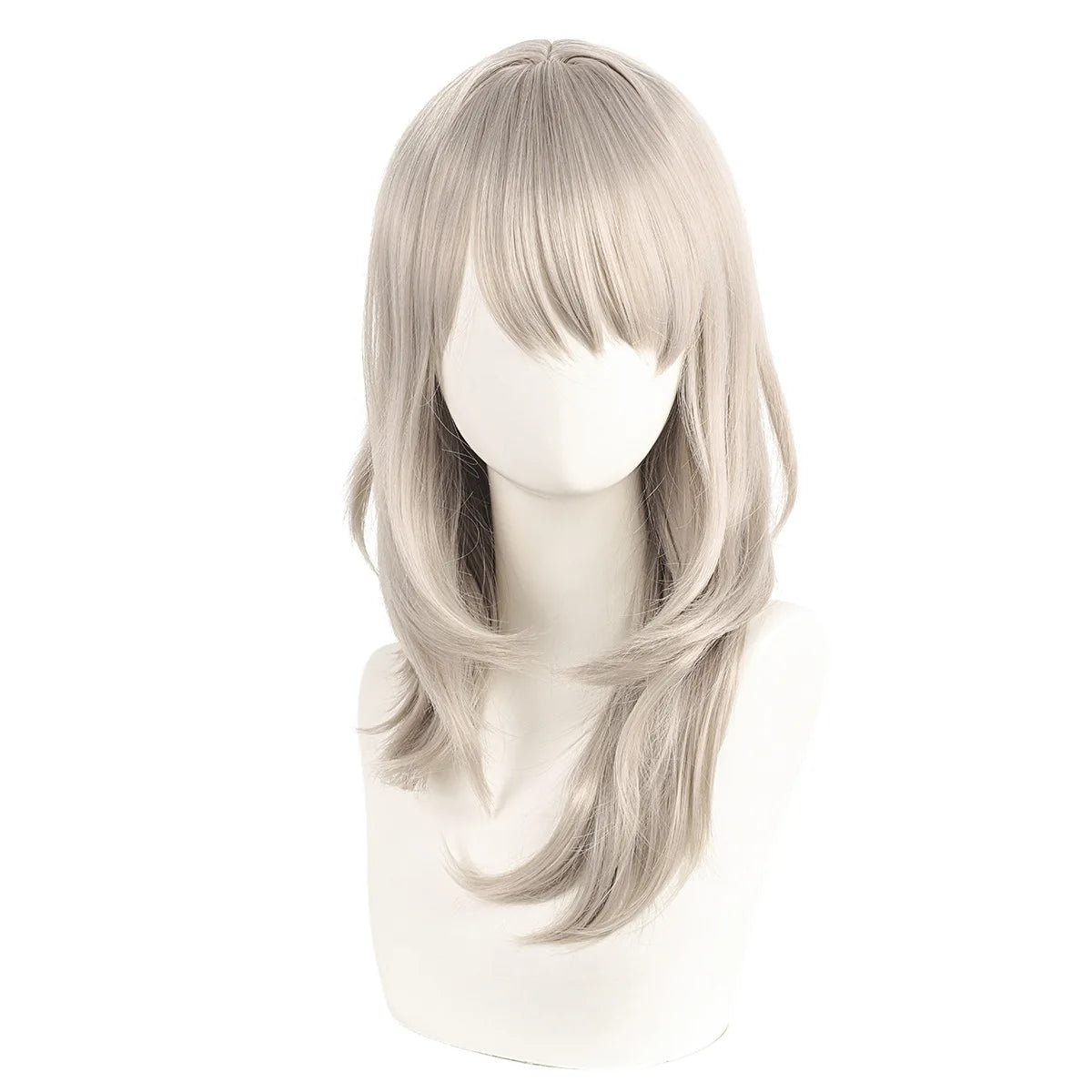 Long Straight Synthetic Wig Natural Ash Blonde Cosplay Hair for Women Anime Girl Costume Daily Party Heat Resistant Fiber