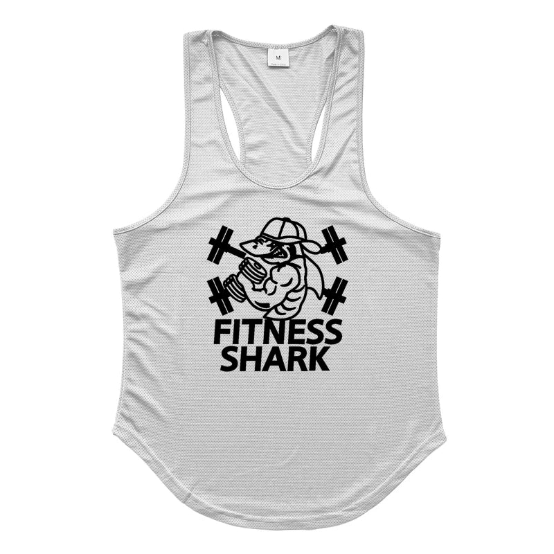 Summer Mesh Mens Fitness Tank Tops Y-back Bodybuilding Sleeveless Vests Mesh Quick Dry Gym Clothing Running Sport Muscle Shirts