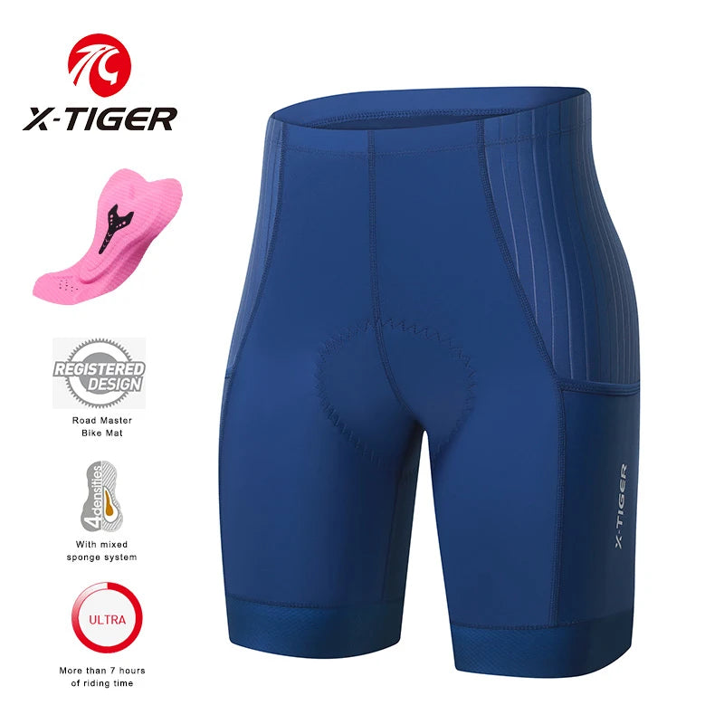 X-Tiger Cycling Shorts Bike Tights Pro Bicycle Shorts Breathable Lycra Sports Women MTB Road Biking Shorts 7 Hours Riding
