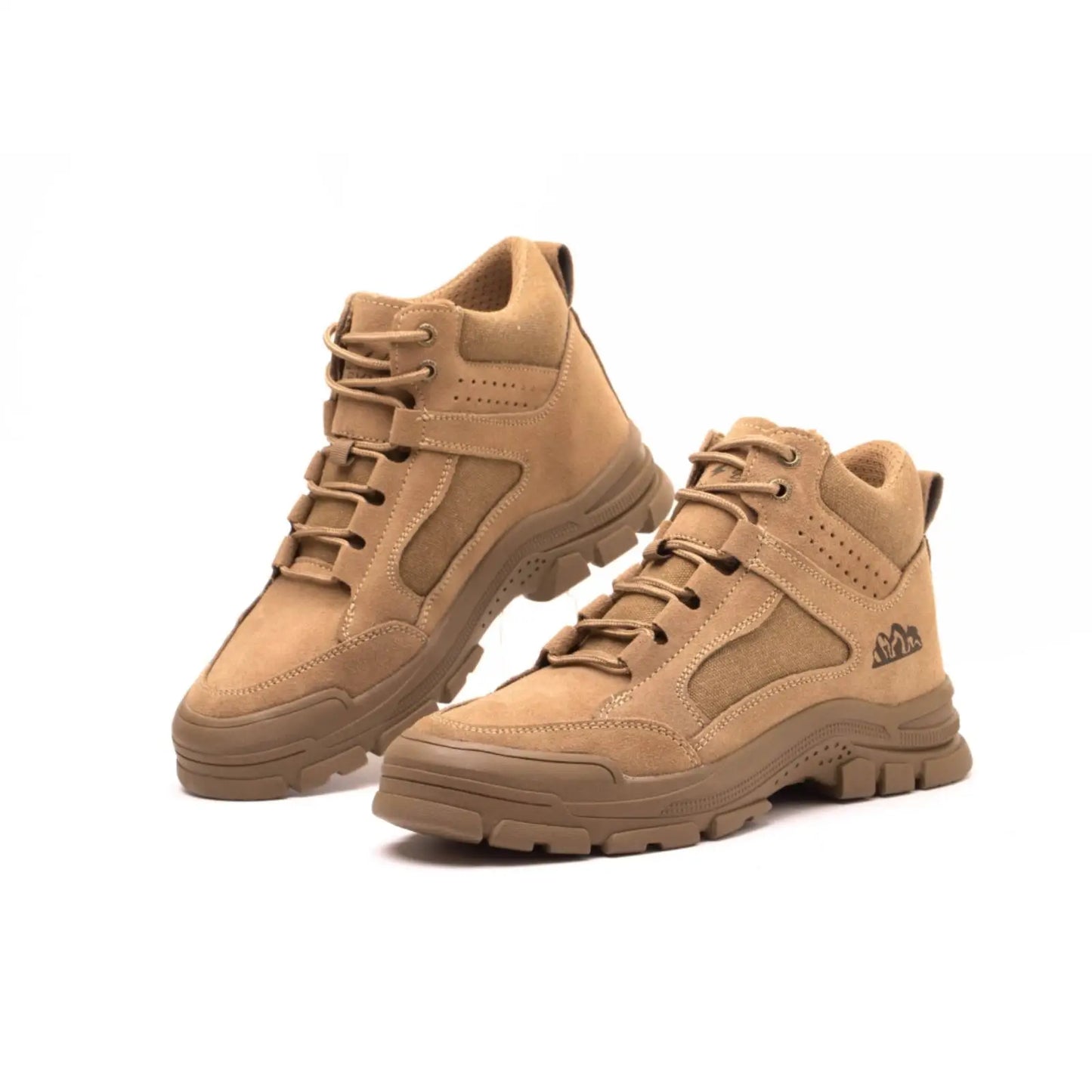 JIANKUN Mid Cut Unisex Suede Leather Work Boots Sneakers with Anti-Smash Iron Toe Comfortable Warm Safety Shoes for Men Women