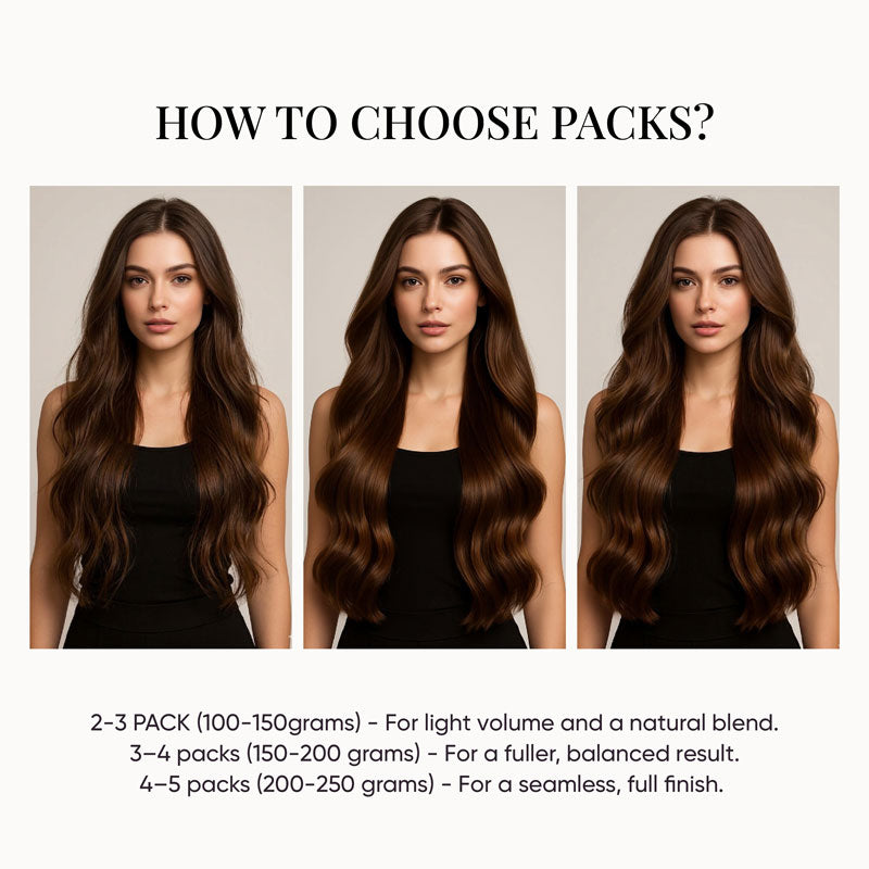 Natural Balck (1B) Tape-In Hair Extensions (50g - 100g)