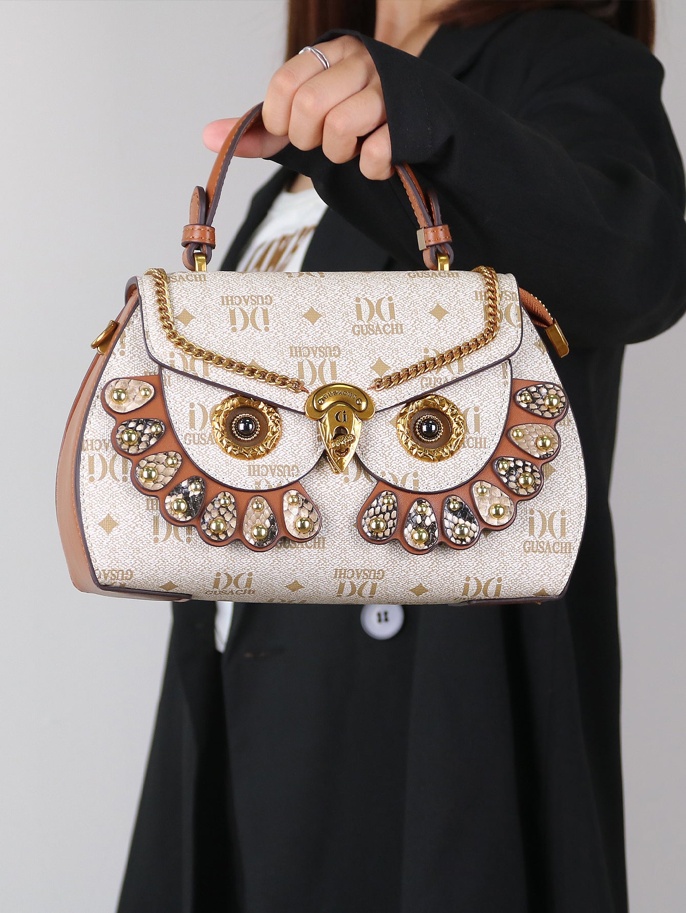 High-end Light Luxury 2025 New Fashion Women's Handbag Retro Unique Style Bag Heavy Craft Owl Bag