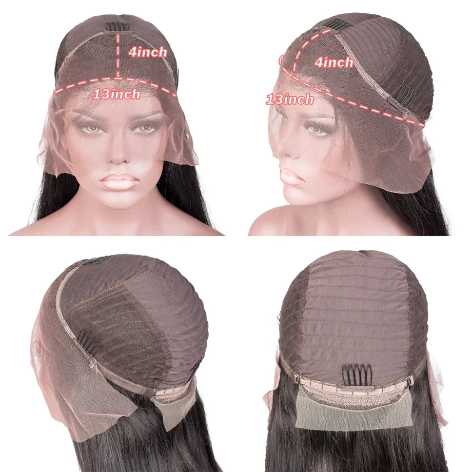 Bone Straight Pink 13x4 13x6 HD Transparent Lace Front Wigs Colored Pink Brazilian Hair Pre Plucked Human Hair Wigs For Women