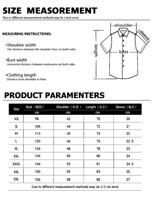 Summer 3D Printed Henry Short Sleeve Shirt Men's Fashion Street Clothing Button Short Sleeve Men's Top
