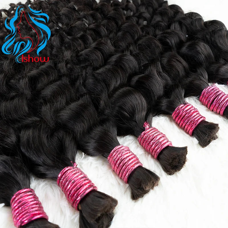 Human Hair Bulk Italian Curl No Weft Hair Bulk For Braiding Curly Hair Real Human Hair Indian Natural Black Human Hair Extension