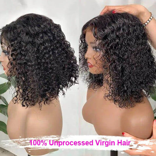Short Ready to Wear Glueless Curly Bob Wig Human Hair 4x4 13x4 Closure Frontal Wigs Wear and Go Brazilian Wigs for Woman on Sale