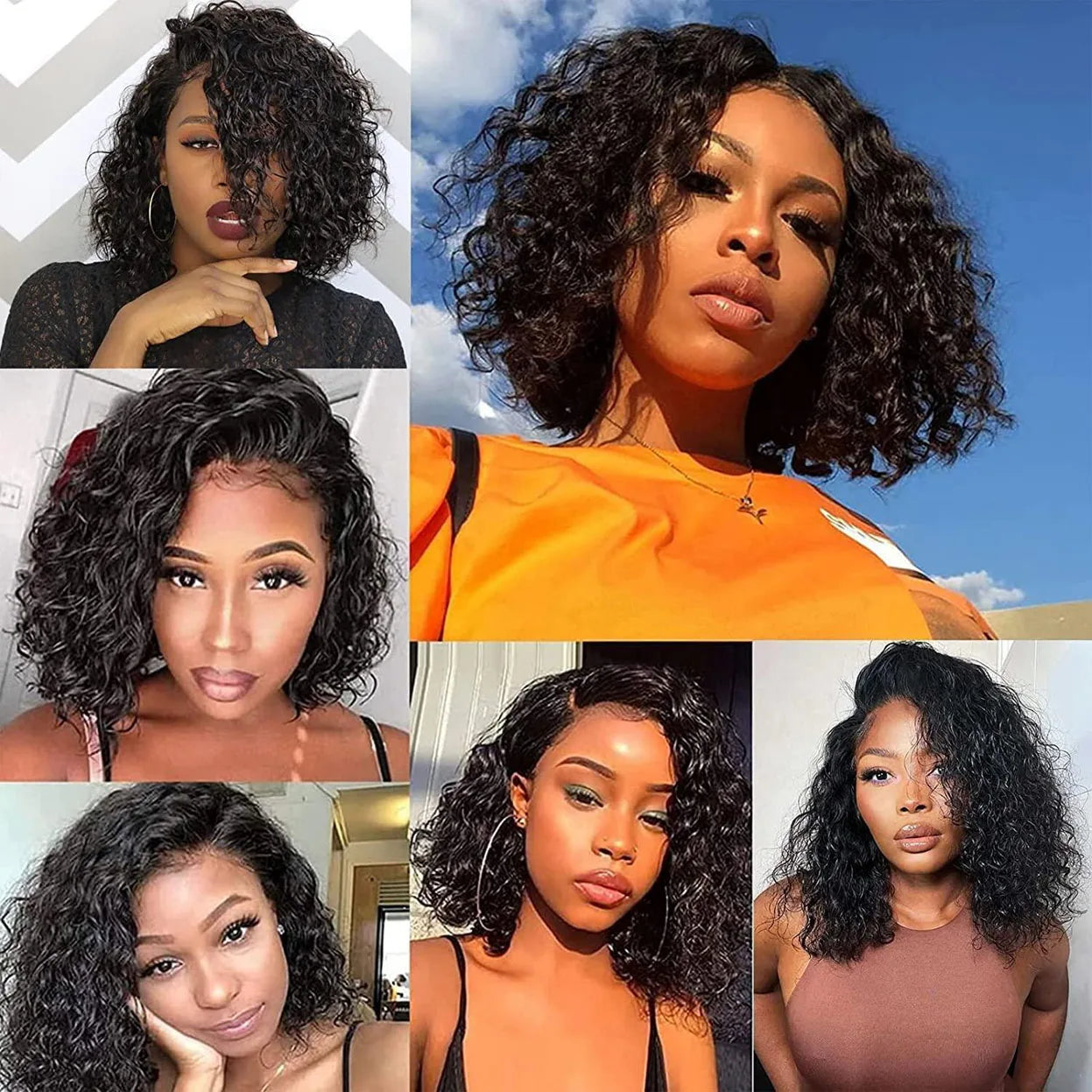 Short Ready to Wear Glueless Curly Bob Wig Human Hair 4x4 13x4 Closure Frontal Wigs Wear and Go Brazilian Wigs for Woman on Sale