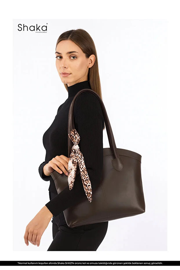 Faux Leather Bag Single Womens Hand Shoulder Crossbody Bag Brown