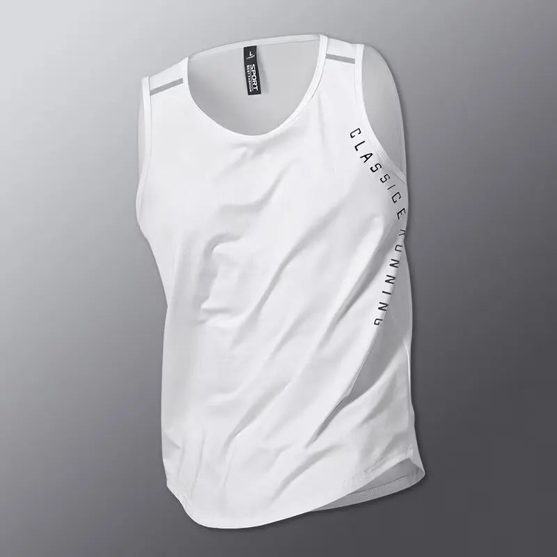 Sports vest men's fitness summer ice silk top running sleeveless quick drying clothes, camisole loose basketball training t-shir