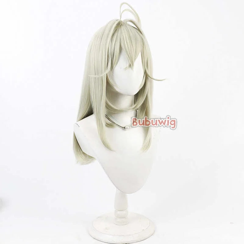 Bubuwig Synthetic Hair Moria Ruruka Cosplay Wigs Star Detective Precure! Moria Ruruka 60cm Long Light Green Wig Heat Resistant