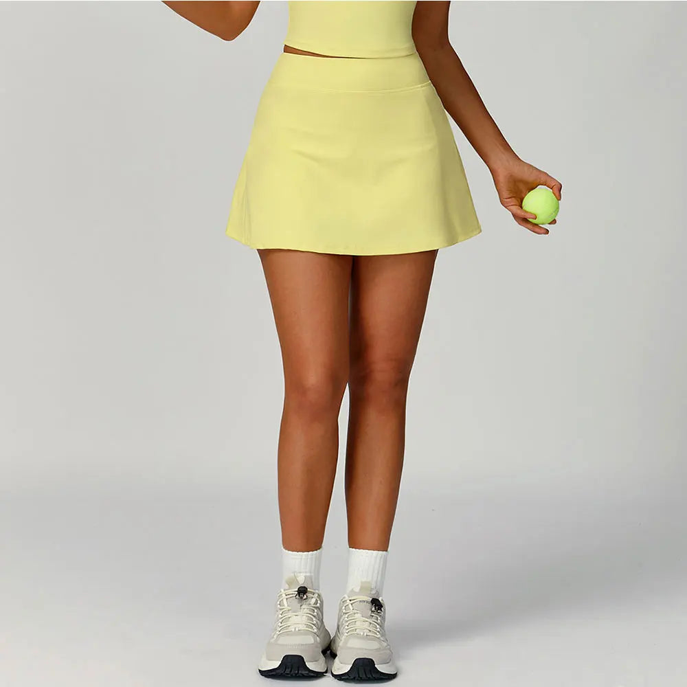 Women Yoga Shorts Summer Slim Short Skirts Ultra Short Mini Skirts Gym Workout Running Fitness Tennis Anti-Light Sports Skirts