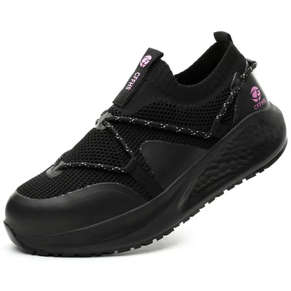 Latest Women Work Shoes Puncture-Proof Safety Shoes Non-slip Platform Sneakers Women Steel Toe Shoes Comfort Security Boots Lady