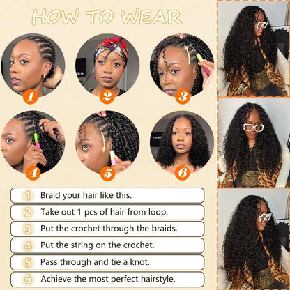 Geeta 100% Human Hair Feather Crochet 12A 240g 300g Deep Wave Pre-Separated Feather Crochet Invisible Crochet Hair Extensions