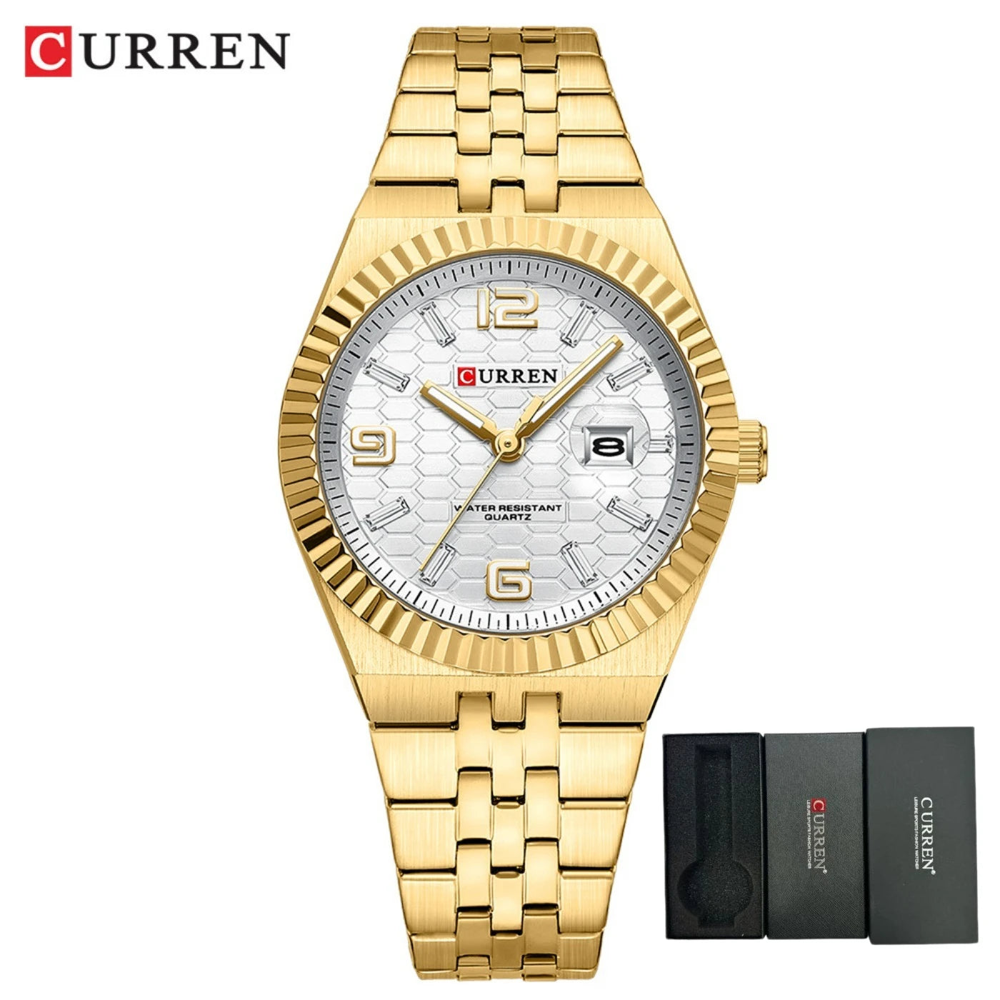 CURREN Women's Watch Analog Quartz Waterproof Ladies Wrist Watches with Date Dainty Fashion Luxury Stainless Steel Watch