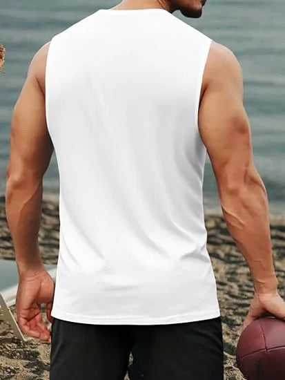 Men's Tank Top Sets 2026 Summer Quick drying sports oversize beach 2 piece set running seaside  Suit for man Breathable