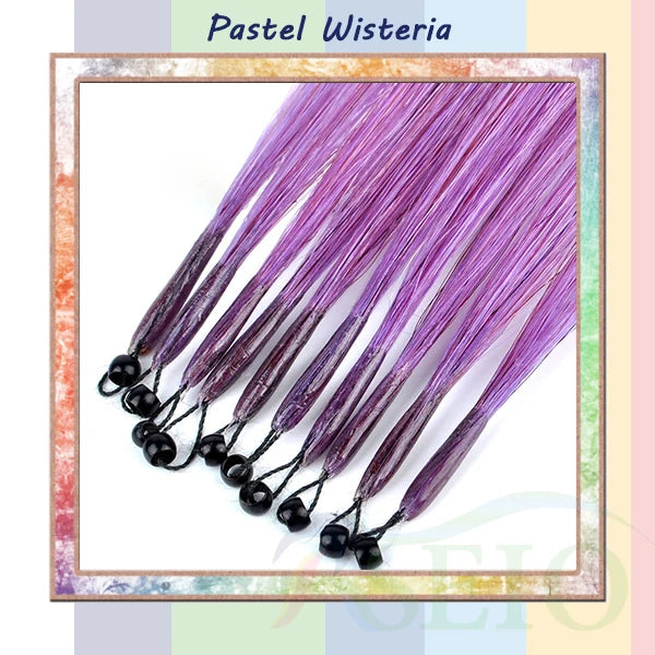 RESIO Color  8D Tip Hair Extensions 100% Real Human Hair Microbeads Extensions Color Purple Blue Pink Gray 18-20inch 0.5g/Strand