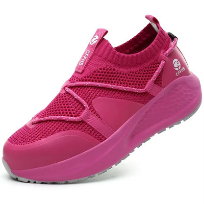 Latest Women Work Shoes Puncture-Proof Safety Shoes Non-slip Platform Sneakers Women Steel Toe Shoes Comfort Security Boots Lady