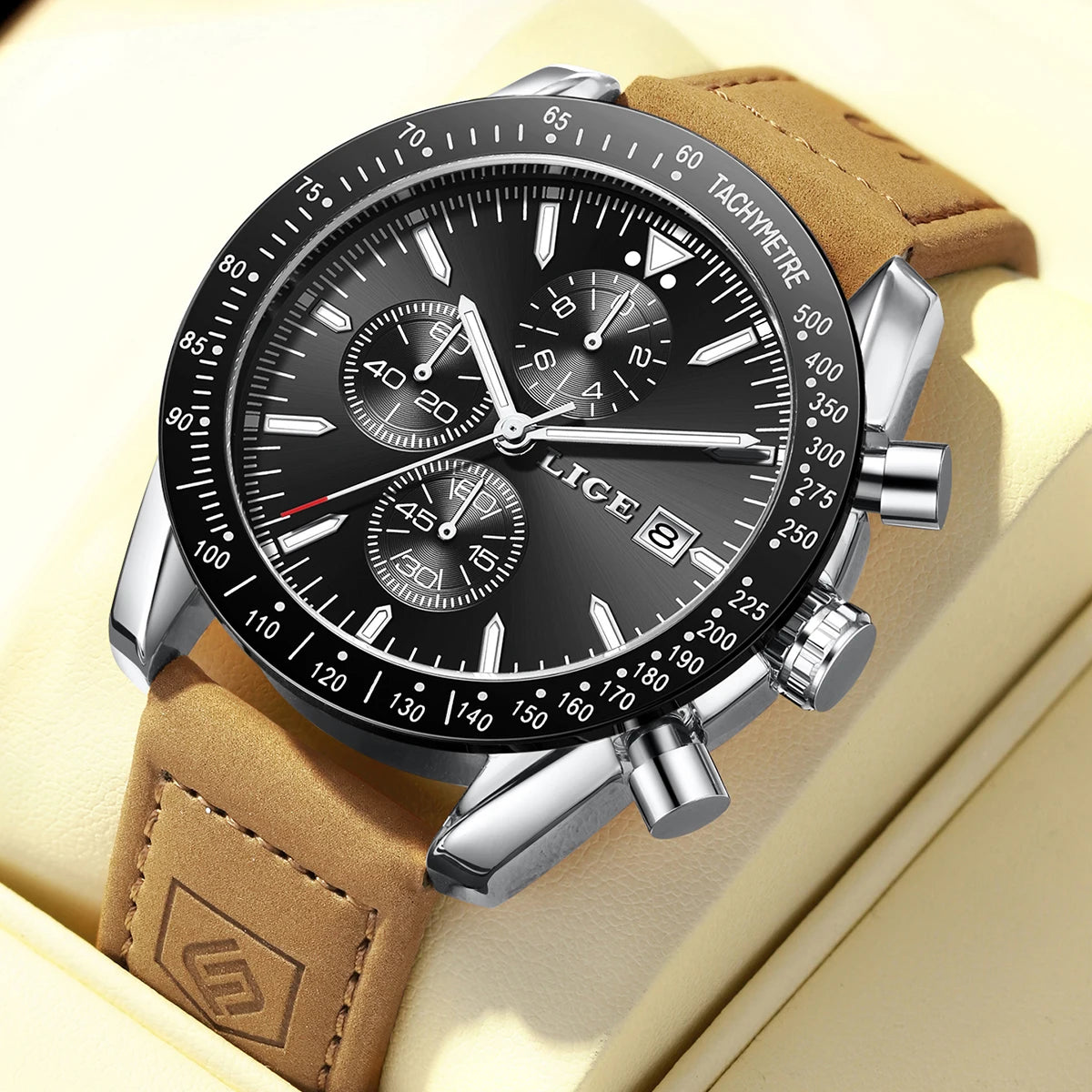 LIGE Retro Fashion Outdoor Quartz Man Watch Military Classic Clocks Casual Sports Leather Belt Waterproof Auto Date Watches Male