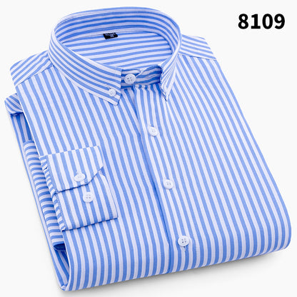 New Men's Printed Long-Sleeved Shirt, Korean Style Slim Fit, Youth Fashion, Casual and Versatile Shirt, Cross-Border Bestseller in Europe and America