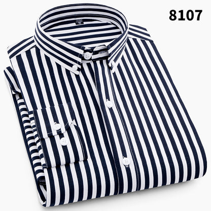 New Men's Printed Long-Sleeved Shirt, Korean Style Slim Fit, Youth Fashion, Casual and Versatile Shirt, Cross-Border Bestseller in Europe and America