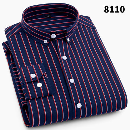 New Men's Printed Long-Sleeved Shirt, Korean Style Slim Fit, Youth Fashion, Casual and Versatile Shirt, Cross-Border Bestseller in Europe and America