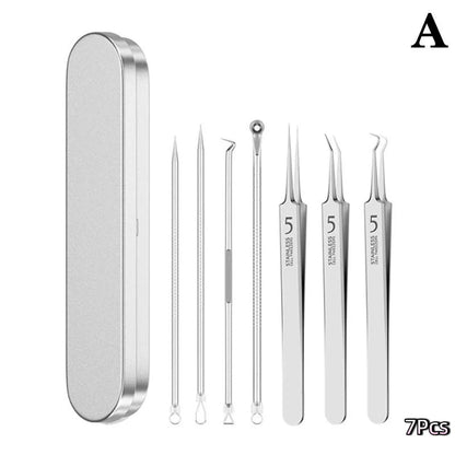 7/8Pcs Blackhead Remover Kit Professional Blackhead  Needle Skin Care Tools Stainless Steel Pimple Extraction Tools