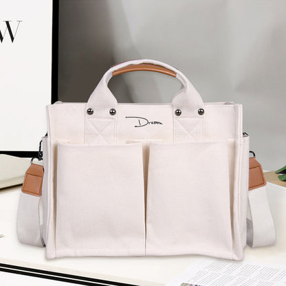 Popular Japanese and Korean Women's Bag Multi-Flap Pocket Pants Handbag Ins Shoulder Bag Casual Crossbody Bag Women's Large Capacity Canvas Bag