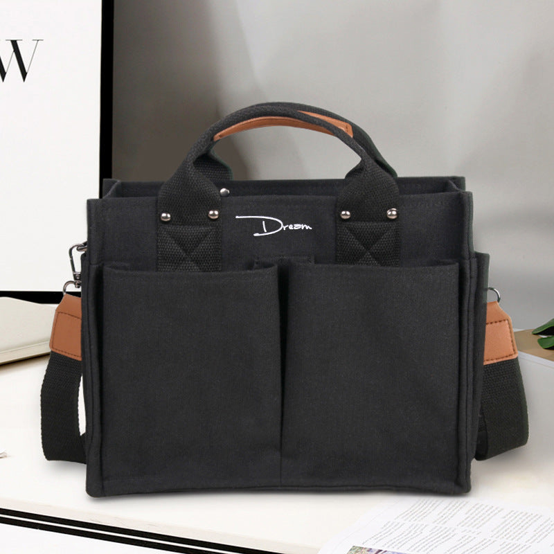 Popular Japanese and Korean Women's Bag Multi-Flap Pocket Pants Handbag Ins Shoulder Bag Casual Crossbody Bag Women's Large Capacity Canvas Bag
