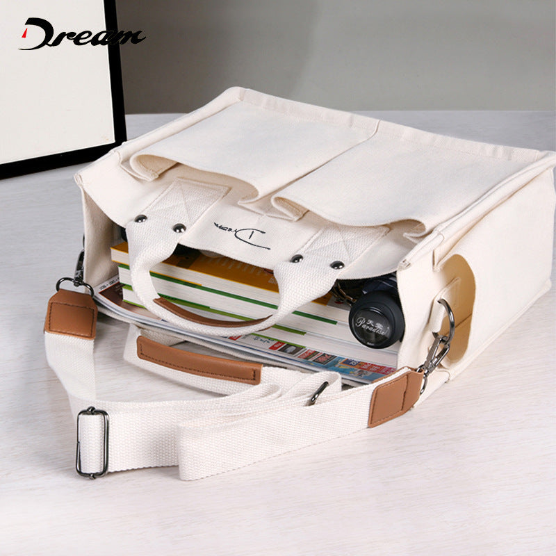Popular Japanese and Korean Women's Bag Multi-Flap Pocket Pants Handbag Ins Shoulder Bag Casual Crossbody Bag Women's Large Capacity Canvas Bag