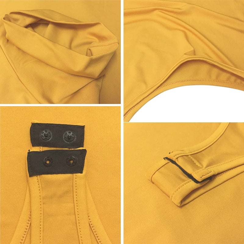 2025 Cross-border Autumn and Winter Basic Bottoming Women's Wear European and American Simple High Neck Long Sleeve Slim-fit bodysuit