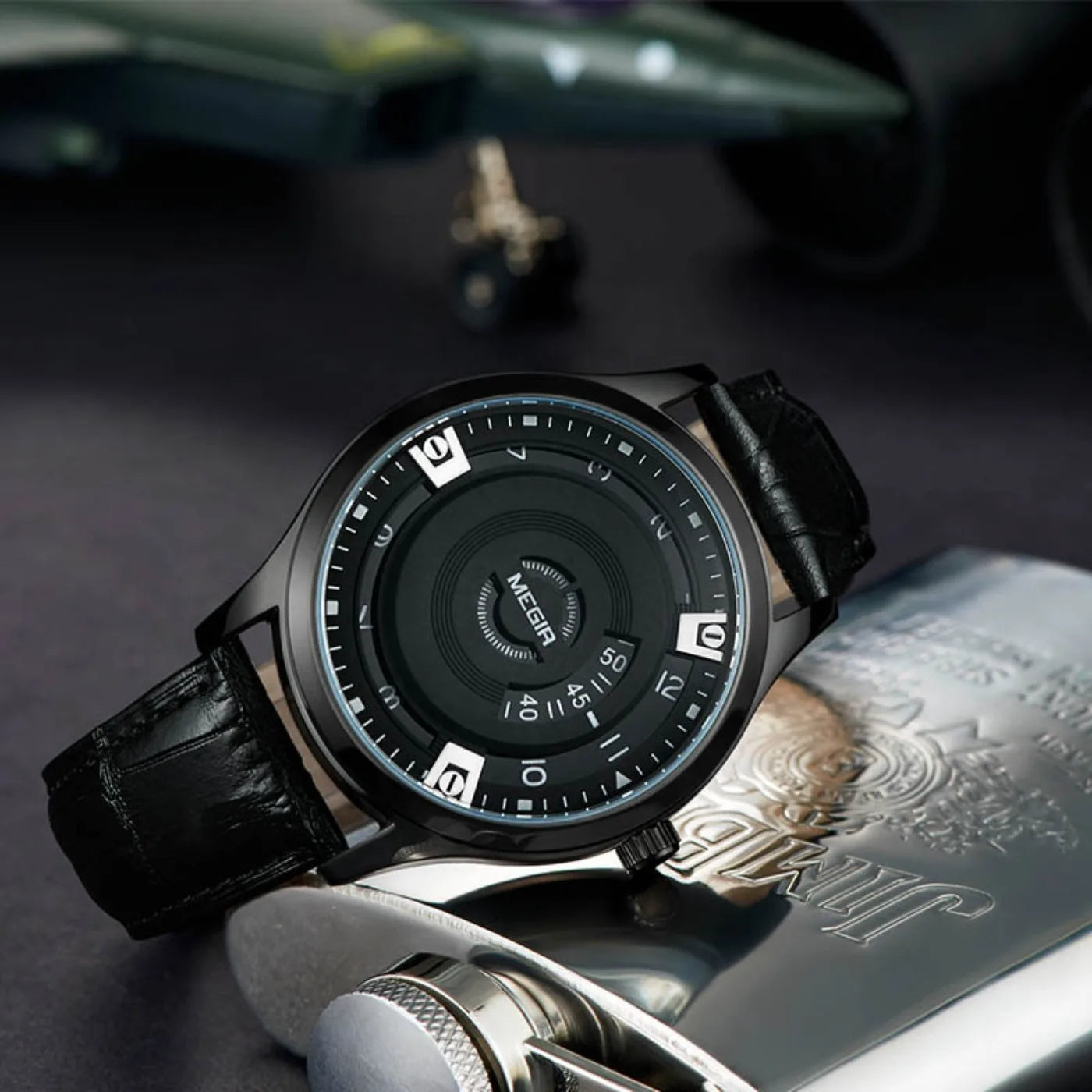 MEGIR Men Watches Luxury Leather Strap Sport Military Watch Male Clock Waterproof Casual Quartz Wristwatch Reloj Hombre 1067