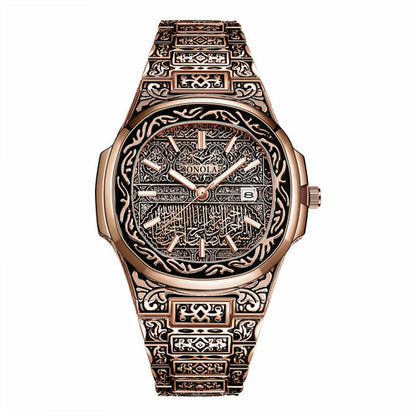 Classic Retro Men's Quartz Watch With Steel Band