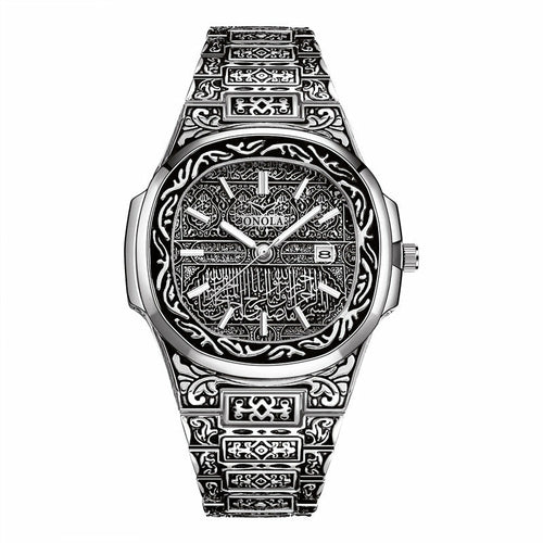 Classic Retro Men's Quartz Watch With Steel Band