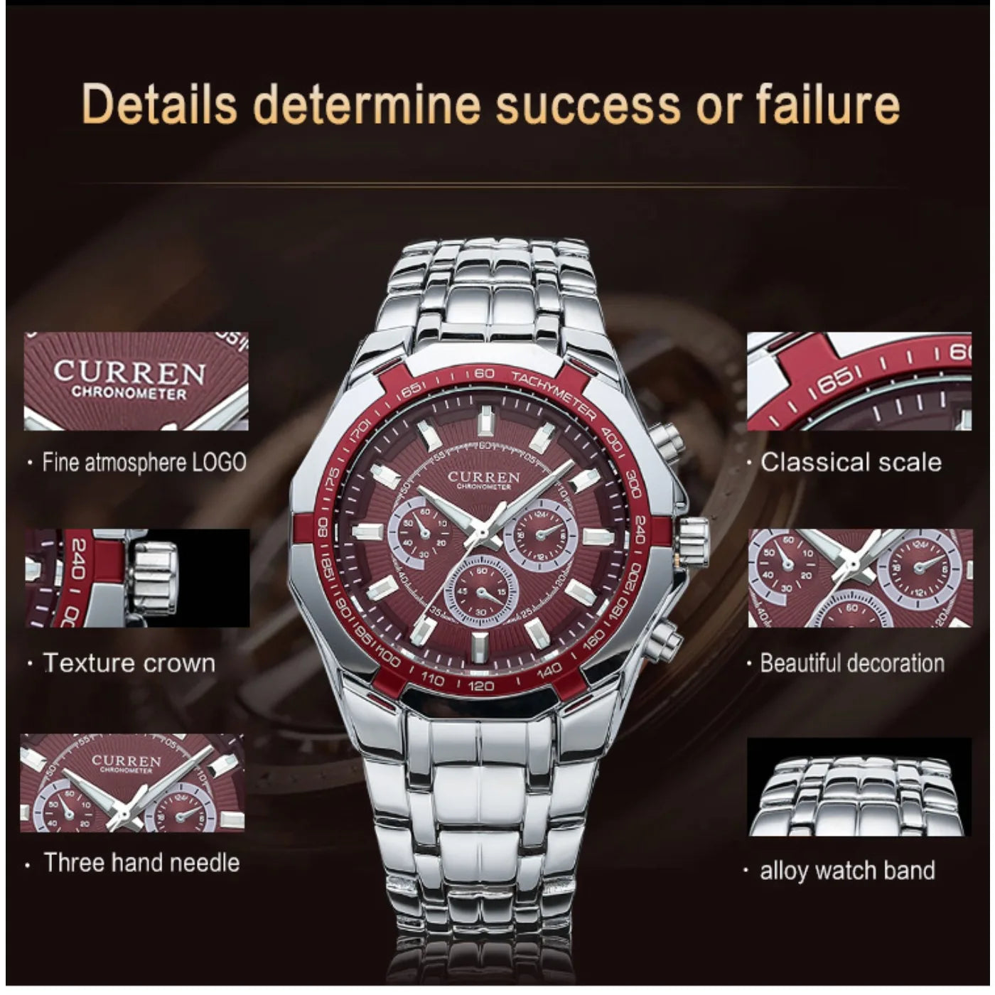 CURREN Men Luxury Brand Military Sport Mens Watches Full Steel Quartz Clock Men's Waterproof Business Watch Relogio Masculino