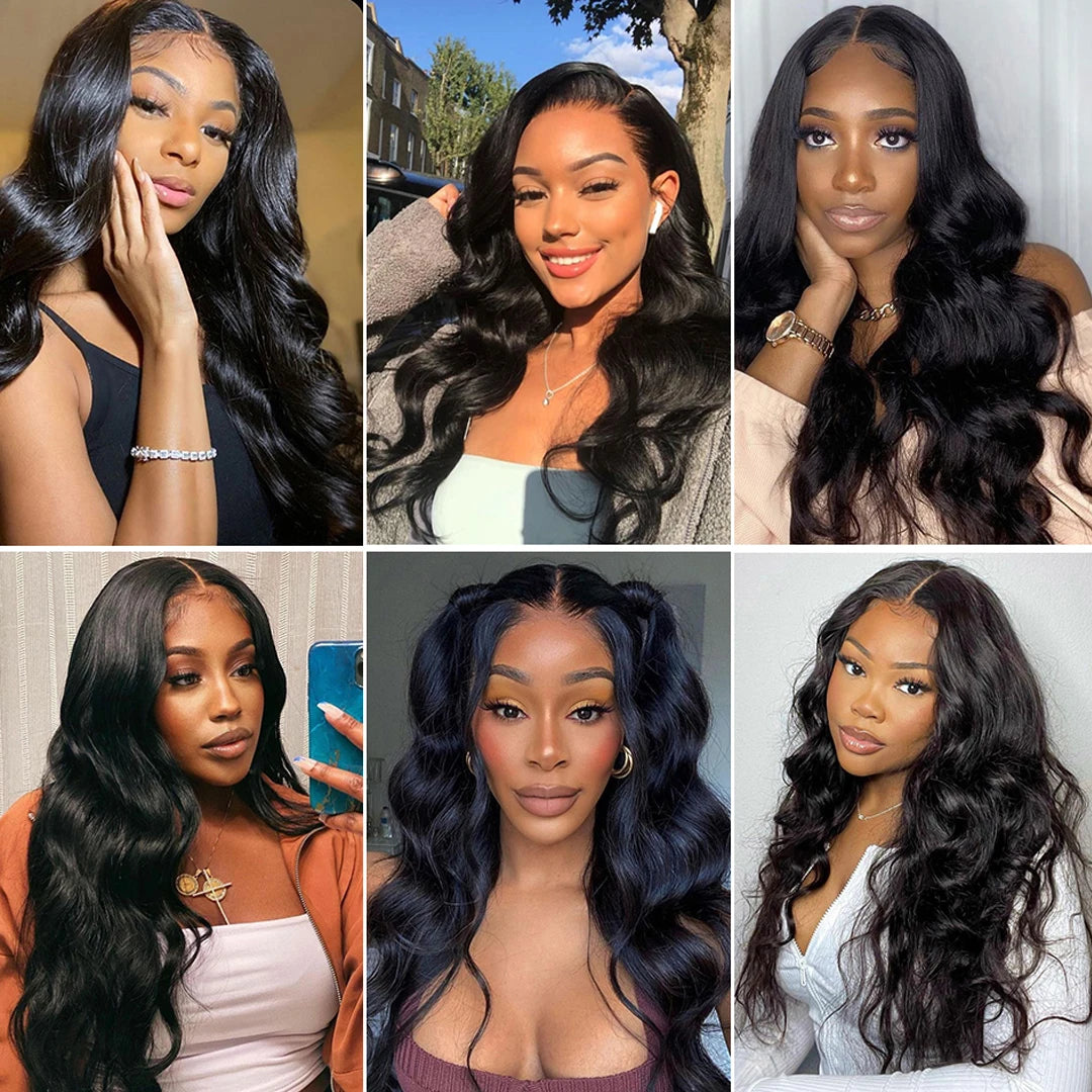 Burmese Hair Body Wave 4x4 Transparent Lace Closure Human Hair Wig 30 Inch 13x4 Lace Front Wig Pre-Plucked With Baby Hair