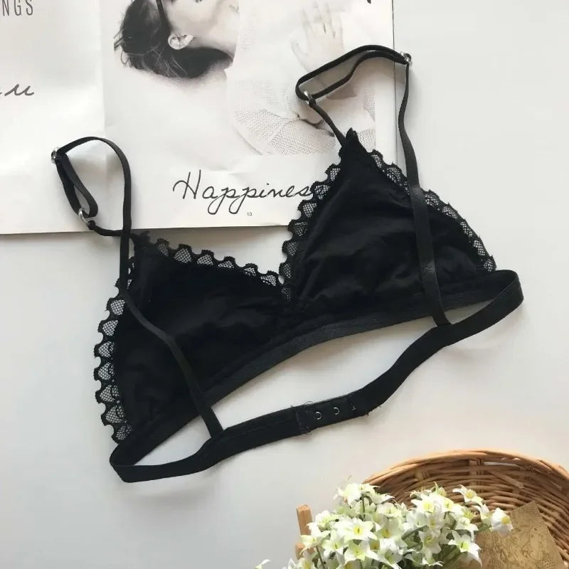 Summer Sexy Lace Tube Top Women Hollow Out Bralette Thin Chest Girl Bras Seamless Transparent Lingerie French Underwear