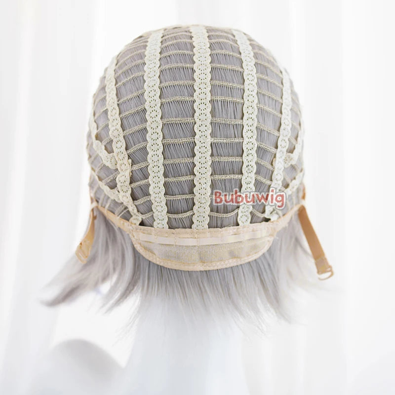 Bubuwig Synthetic Hair Moria Ruruka Cosplay Wigs Star Detective Precure! Moria Ruruka 60cm Long Light Green Wig Heat Resistant