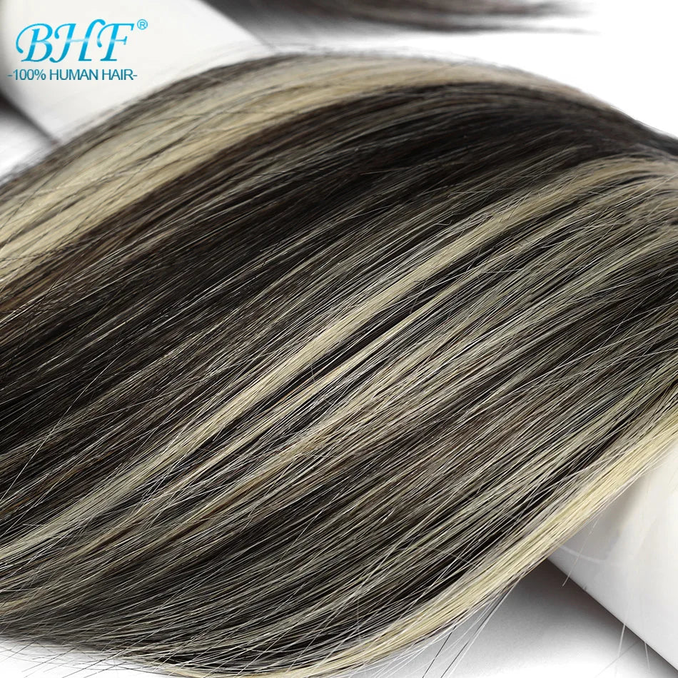 BHF Tape In Hair Extensions Human Hair 20pcs/Pack European Remy Straight Invisible Tape Ins Adhensive 100% Human Hair For Salon