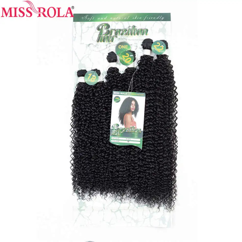 Miss Rola Ombre Hair Bundles Synthetic Kinky Curly Hair Extensions Sew In Hair Weaves 18-22 inch 6pcs/Pack 200g Hair Wefts