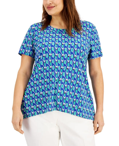 Anne Klein Plus Size Printed High Low T-Shirt