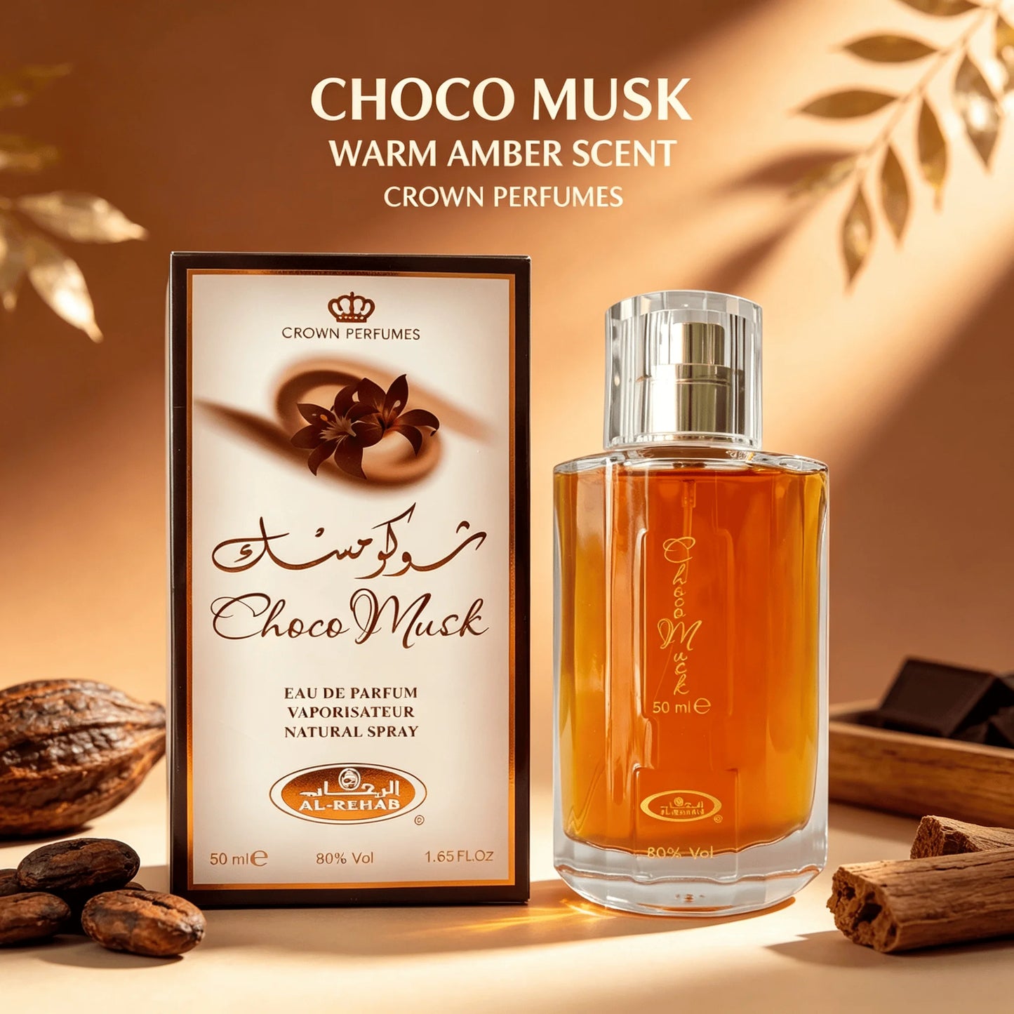 Choco Musk Men’s Cologne-Rich Chocolate & Musk Eau De Toilette,Long-Lasting Scent Perfume for Men Elegant Bottle 1.65 Fl Oz Fragrance for Refined Occasions