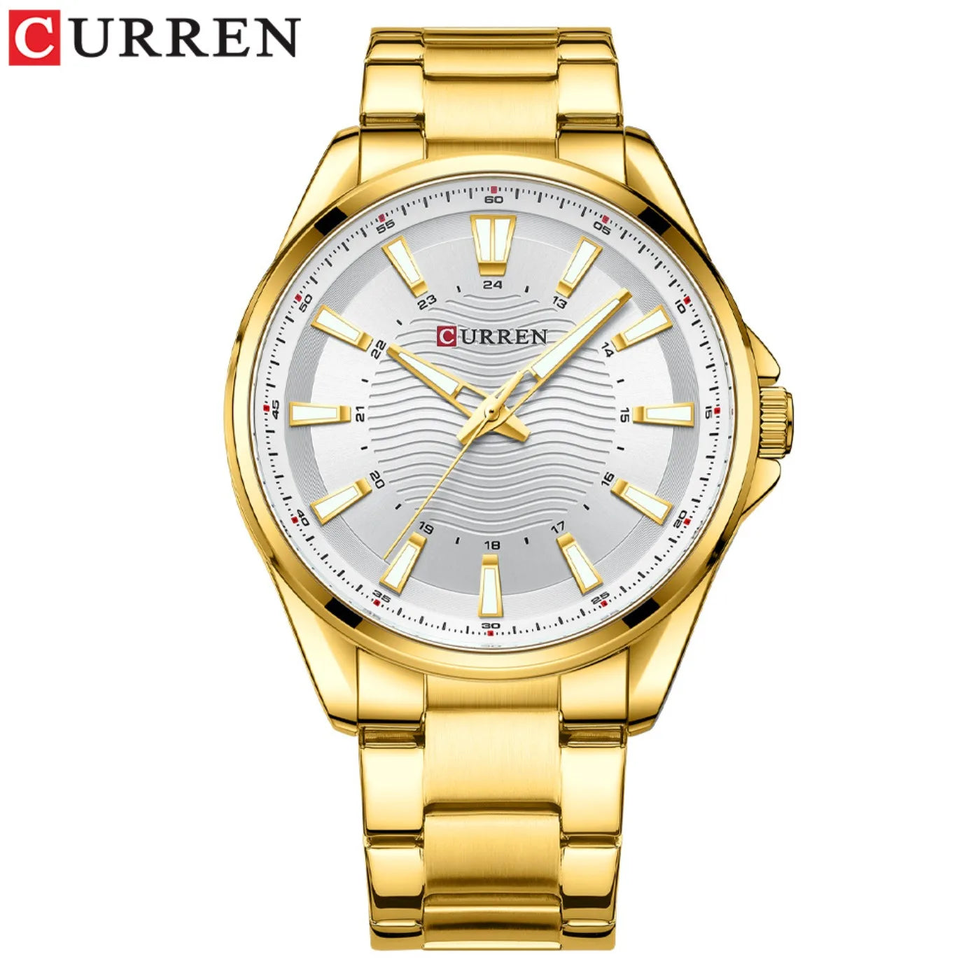 CURREN Classic Simple Stainless Steel Quartz Wristwatches Fashion Brand Men's Watches with Luminous Hands Gifts